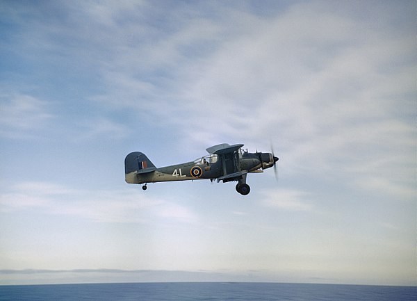 A Fairey Albacore Mk I of 820 Naval Air Squadron operating from HMS Formidable during the North African landings, November 1942