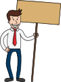 A Smiling Businessman Holding A Blank Sign.svg