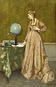 News from Afar (1860) by Alfred Stevens, (Exhibition: "Salute to Belgium, 1980)