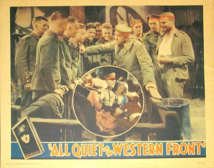 All Quiet on the Western Front (1930), one of the first American films to portray the horrors of World War I, received great praise from the public for its humanitarian, anti-war message.