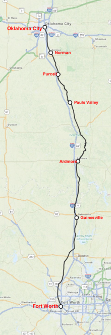 Route of the Heartland Flyer (interactive map)