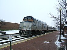 White and blue locomotive