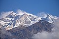 Da sinistra: la parete nord-ovest dell'Annapurna I, la spalla ovest e il Bharha Chuli (7.647 m)