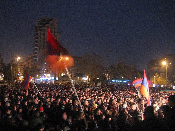 Image: Armenian Presidential Elections 2008 Protest Day 5   Opera Square night