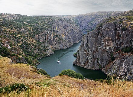 A Douro gorge on the Portugal–Spain border