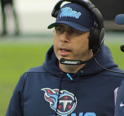 Arthur Smith (pictured in 2019), is the current head coach of the Atlanta Falcons Arthur Smith 2019 12-22.jpg