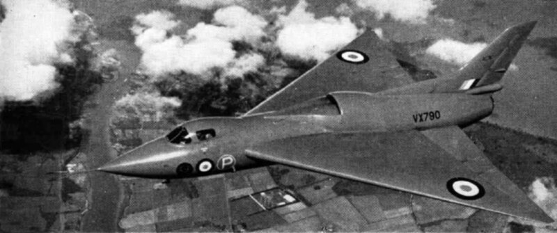 File:Avro 707B VX790 in flight c1951.jpg