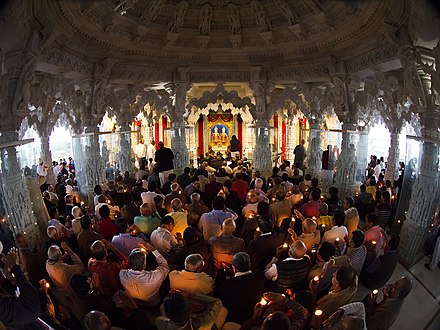 Devotions in the Swaminarayan temple in Houston, Texas (2004)