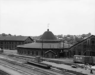 Baltimore and Ohio Railroad Martinsburg Shops historic roundhouse complex in West Virginia, USA