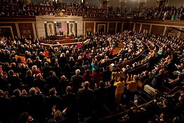 View from the Executive Gallery of the House Chamber Barack Obama addresses joint session of Congress 2-24-09.jpg