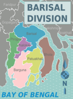 Barisal Division districts map.png