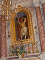 Statua lignea di San Bartolomeo nell'omonima chiesa parrocchiale di Casoni di Fontanigorda (GE)