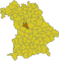 Lage des Landkreises Roth in Bayern