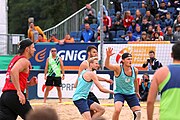 Deutsch: Beachhandball Europameisterschaften 2019 (Beach handball Euro); Tag 6: 7. Juli 2019 – Männerfinale, Dänemark-Norwegen 2:0 (25:18, 19:16) English: Beach handball Euro; Day 6: 7 July 2019 – Men's Final – Denmark-Norway 2:0 (25:18, 19:16)