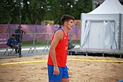 Deutsch: Beachhandball bei den Olympischen Jugendspielen 2018; Tag 4, 11. Oktober 2018; Jungs, Vorrunde, Gruppe B - Spanien-Kroatien 2:0 English: Beach handball at the 2018 Summer Youth Olympics at 11 October 2018 – Boys Preliminary Round Group B‎ – Spain-Croatia 2:0