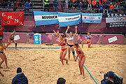 Deutsch: Beachhandball bei den Olympischen Jugendspielen 2018; Tag 5, 10. November 2018; Mädchen, Hauptrunde - Kroatien-Argentinien 1:2 English: Beach handball at the 2018 Summer Youth Olympics at 11 October 2018 – Girls Main Round – Croatia-Argentina 1:2