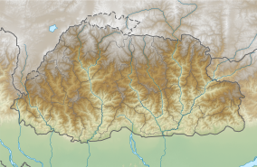Map showing the location of Motithang Takin Preserve