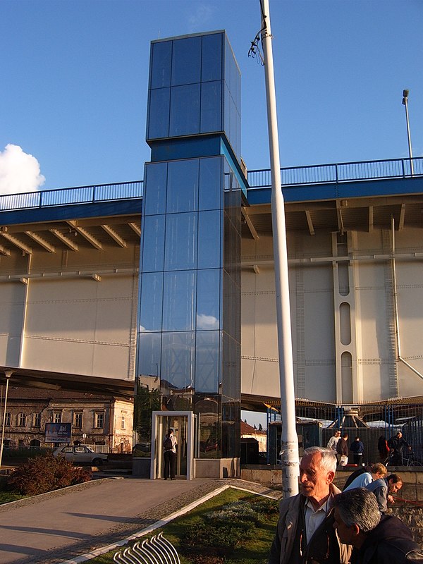 Bicycle elevator on the Old Belgrade bank of Sava river