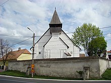 Ansamblul bisericii evanghelice, oraș Copșa Mică, județul Sibiu (foto: aprilie 2014)
