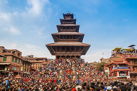 Nyatapol Temple during Bisket Jatra in Bhaktapur Photograph: Nrik kiran