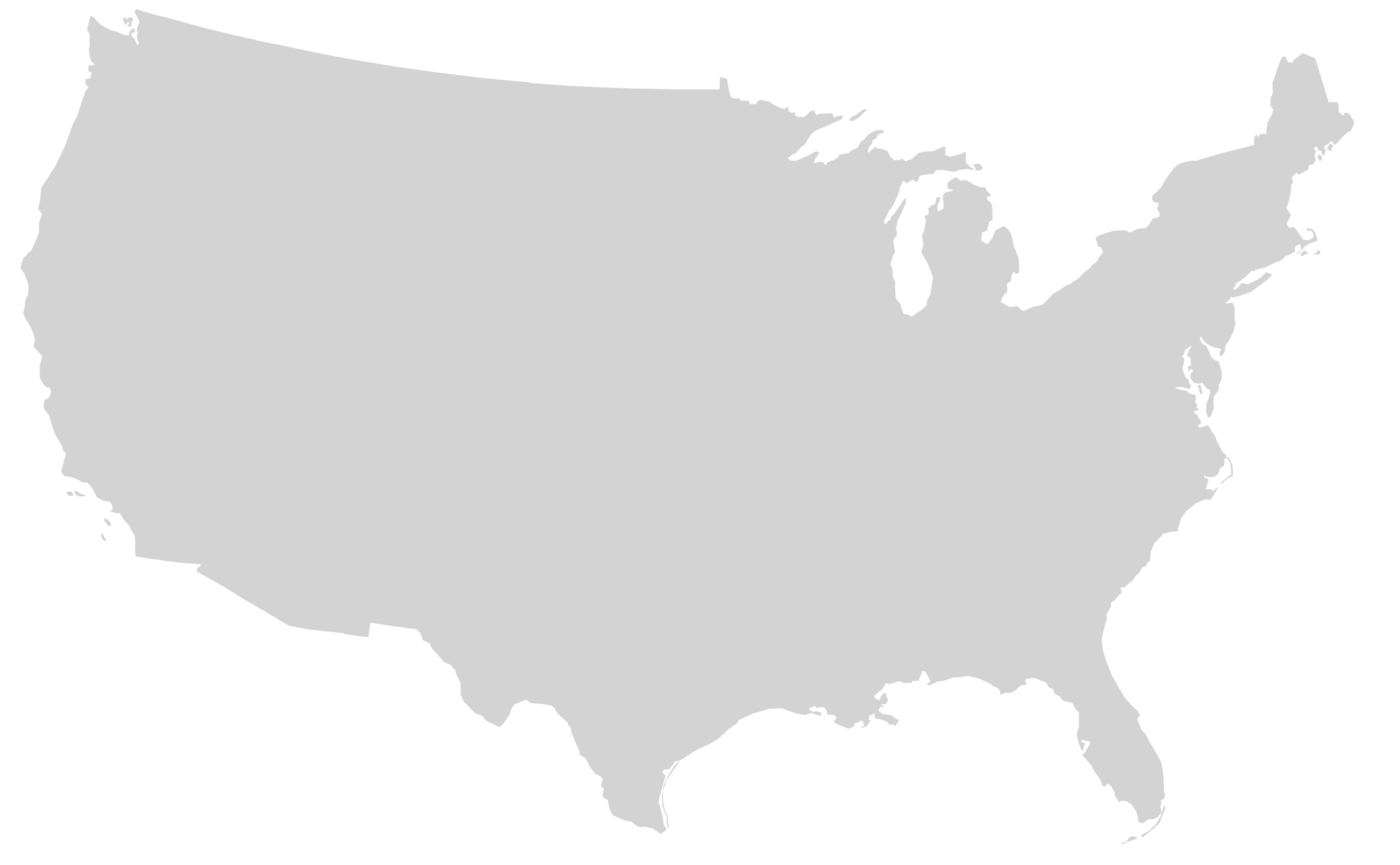 Blank US Map Mainland with no States