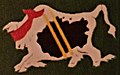 Emblem der Blindflugschule BFS 34, Blinde Kuh mit Karte der Ostmark