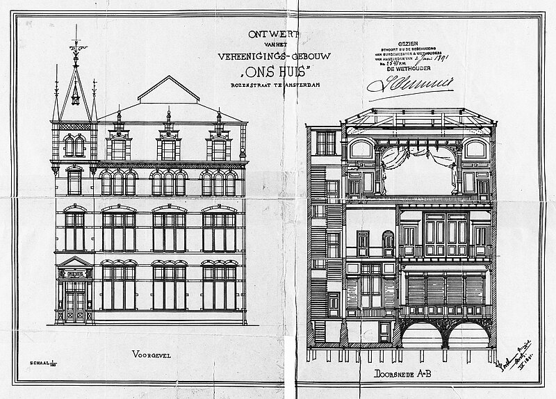 File:Bouwtekening "Ons Huis" Rozenstraat te Amsterdam (1891).jpg