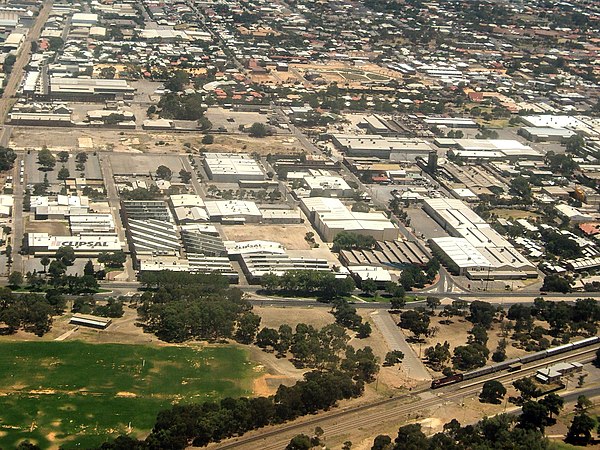 Aerial view of the Clipsal site development in Bowden.