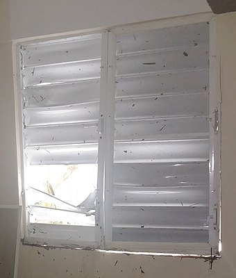 Broken windows in Aguas Buenas