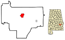 Location in Bullock County and the state of Alabama