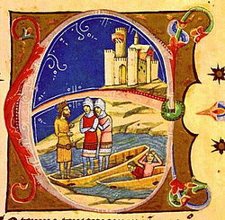 Zotmund történetének illusztrációja, miniatúra a Képes Krónikából