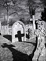 Tombes dans le cimetière du château Ashby à Northamptonshire, Angleterre.