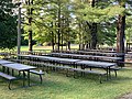 Thumbnail for File:Camp Caribou Outdoor Picnic Tables.jpg