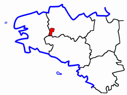 Location of the canton of Maël-Carhaix