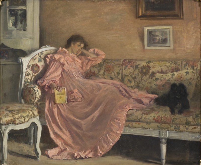 Carola Sitting on the Sofa (Gustaf Cederström) - Nationalmuseum - 22254.tif