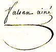signatur av Claude François Falsan