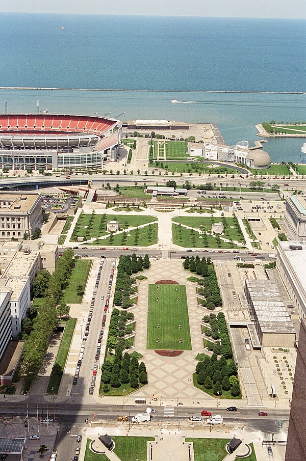 View of the Mall, looking north, toward Lake Erie before the northern sections were rebuilt 2011-2013.