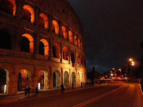 Colosseum in rome at night