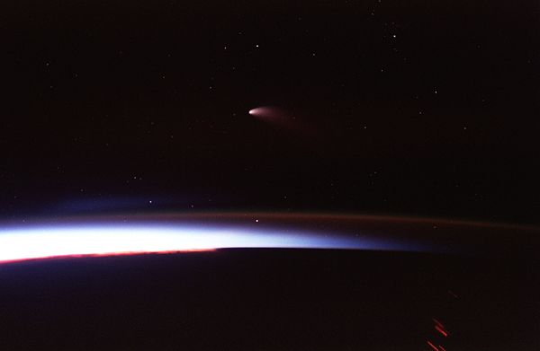 Comet Hale-Bopp as seen from the shuttle