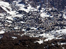 Veduta dell'abitato di Cortina d'Ampezzo