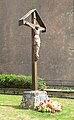 Crucifix outside St Thomas's Church in Monmouth, Monmouthshire.
