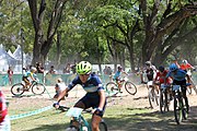 Deutsch: Radsport bei den Olympischen Jugendspielen 2018 Tag 10, 16. Oktober 2018 - Combined Criterium – XCC Rennen weiblich English: Cycling at the 2018 Summer Youth Olympics – Women's Combined Criterium – XCC Race on 16 October 2018.