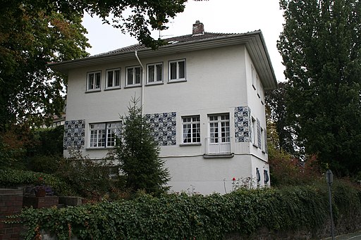 Blick nordostwärts auf Haus Olbrich (ALexandraweg 28; Mathildenhöhe Darmstadt Rundgang)