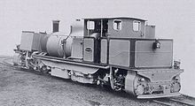 Locomotora de vapor de aspecto cuadrado