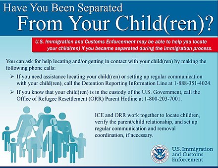 A flyer circulated by the Department of Homeland Security in 2018 offered assistance to parents separated from their children while in custody, although few migrants can speak English fluently if at all.