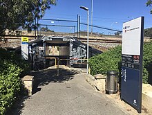 Northwestern underpass entrance Daglish Station, Western Australia, August 2021 01.jpg