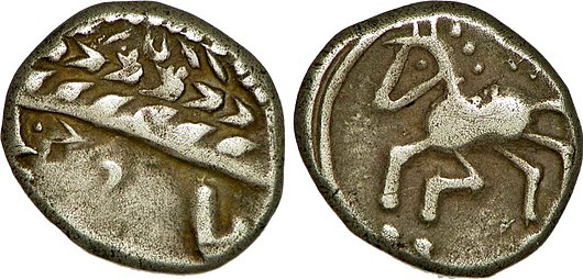 Allobrogian denarius from the 1st century BC.
