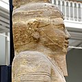 Detail, side view. Temple statue of god Arensnuphis, from Meroe, Nubia (modern-day Sudan), 100-50 BCE. Sandstone. National Museum of Scotland, Edinburgh, Scotland.jpg