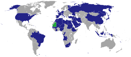 Map of Mauritanian diplomatic missions Diplomatic missions of Mauritania.png