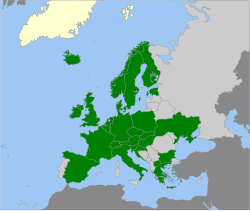 Euroopan maat, joissa lajia tavataan